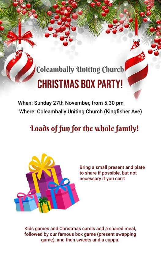 Coleambally Uniting Church - Christmas Box Party