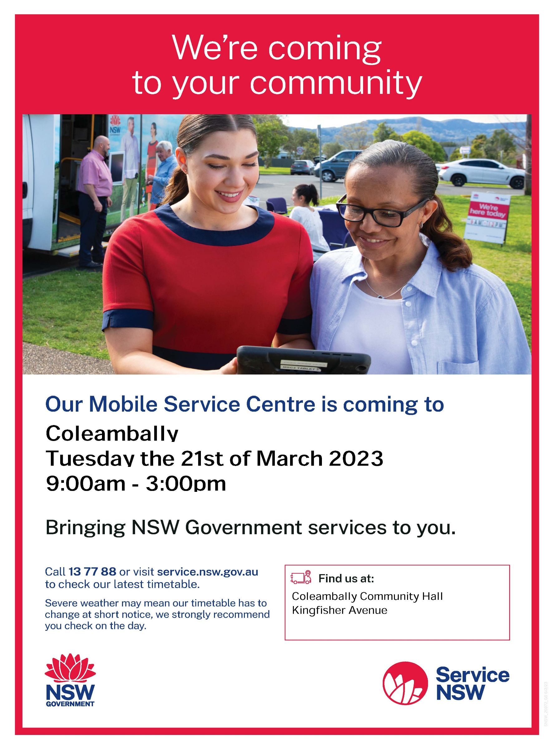 Service NSW Visiting Coleambally