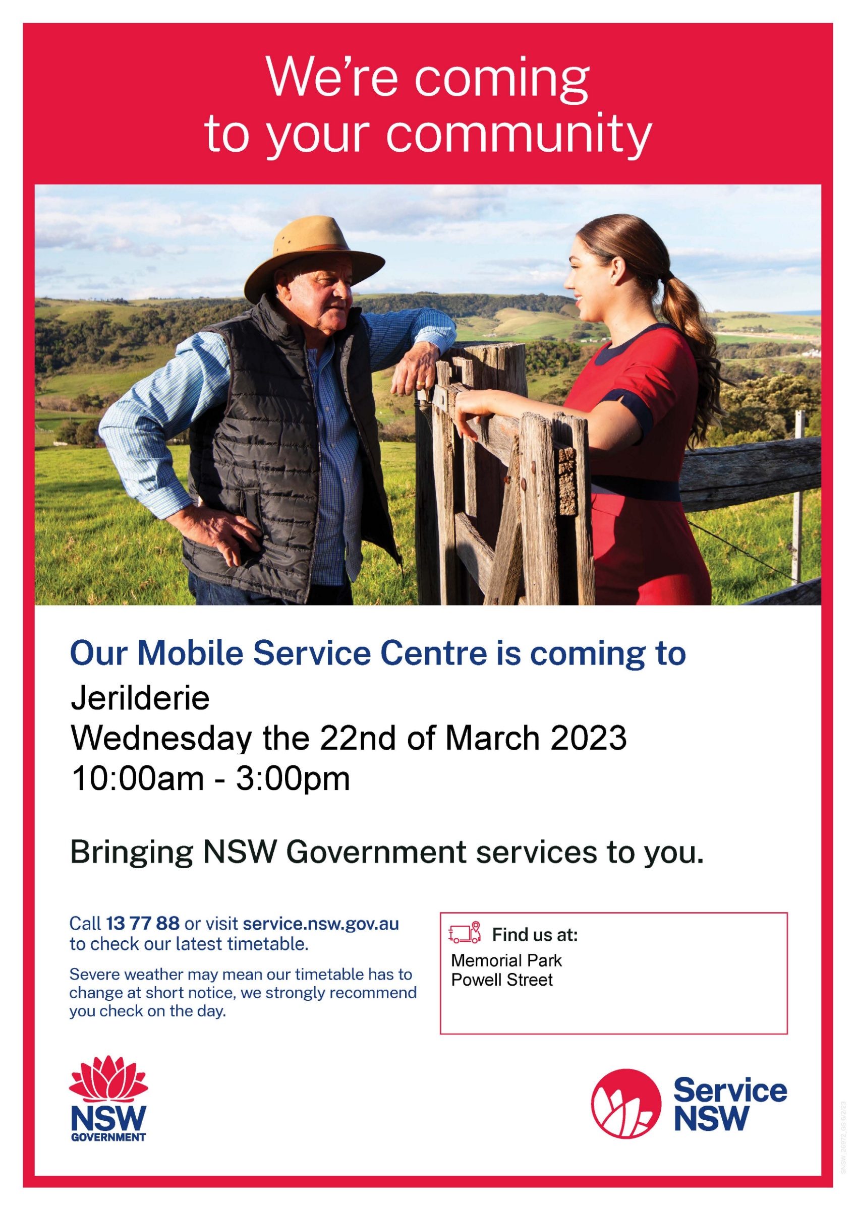 Service NSW Visiting Jerilderie