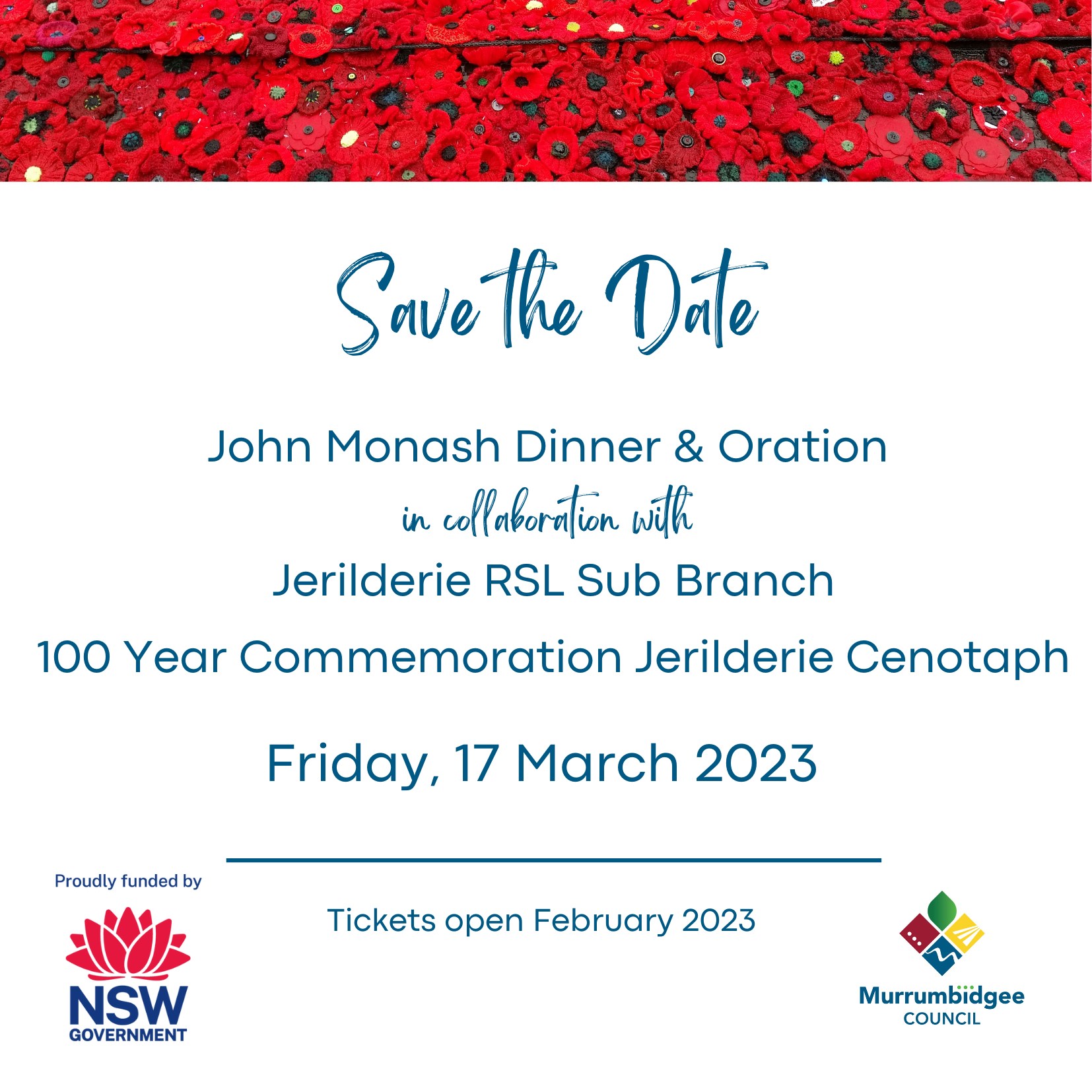 John Monash Dinner & Oration in collaboration with the Jerilderie RSL Sub Branch 100 Year Commemoration Jerilderie Cenotaph