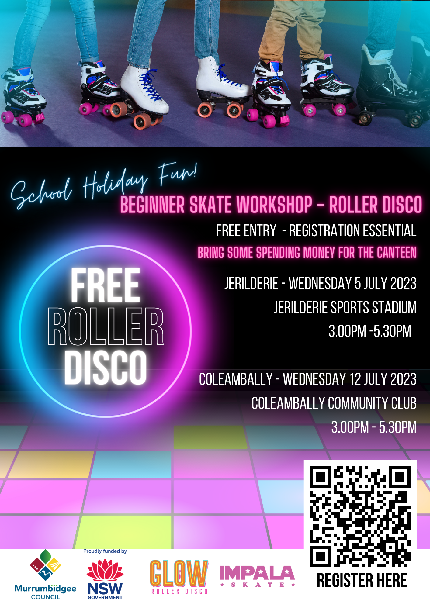 Jerilderie - School Holiday Beginner Skate Workshop & Roller Disco