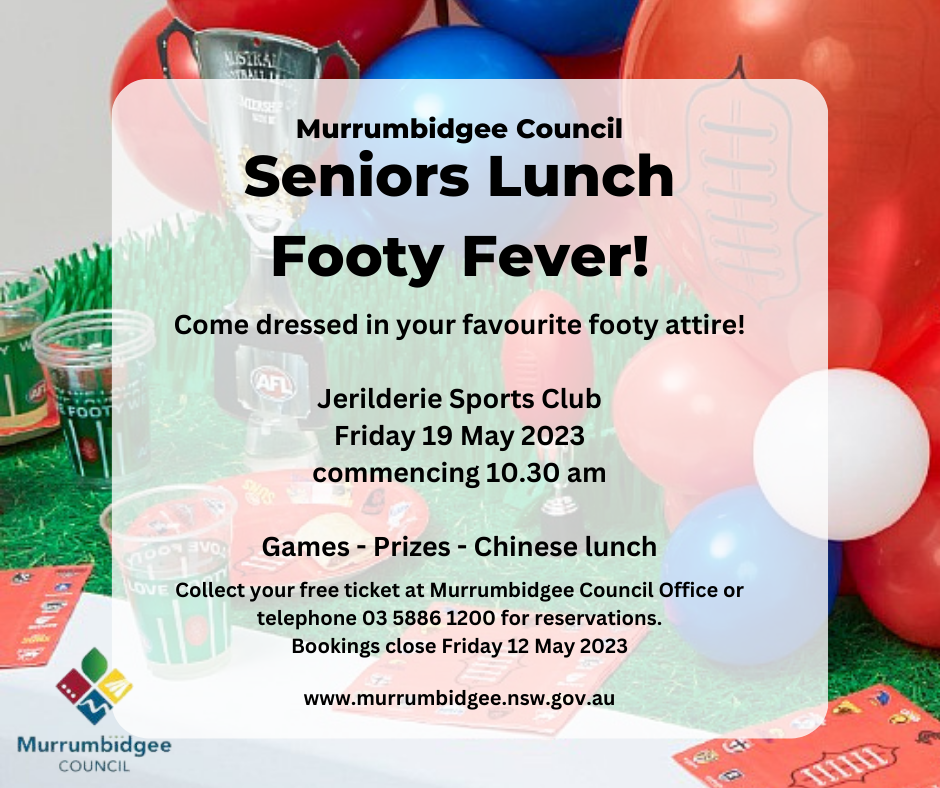 Murrumbidgee Council Seniors Lunch - Footy Fever!