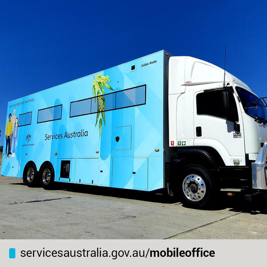 Services Australia - Blue Gum visiting Jerilderie