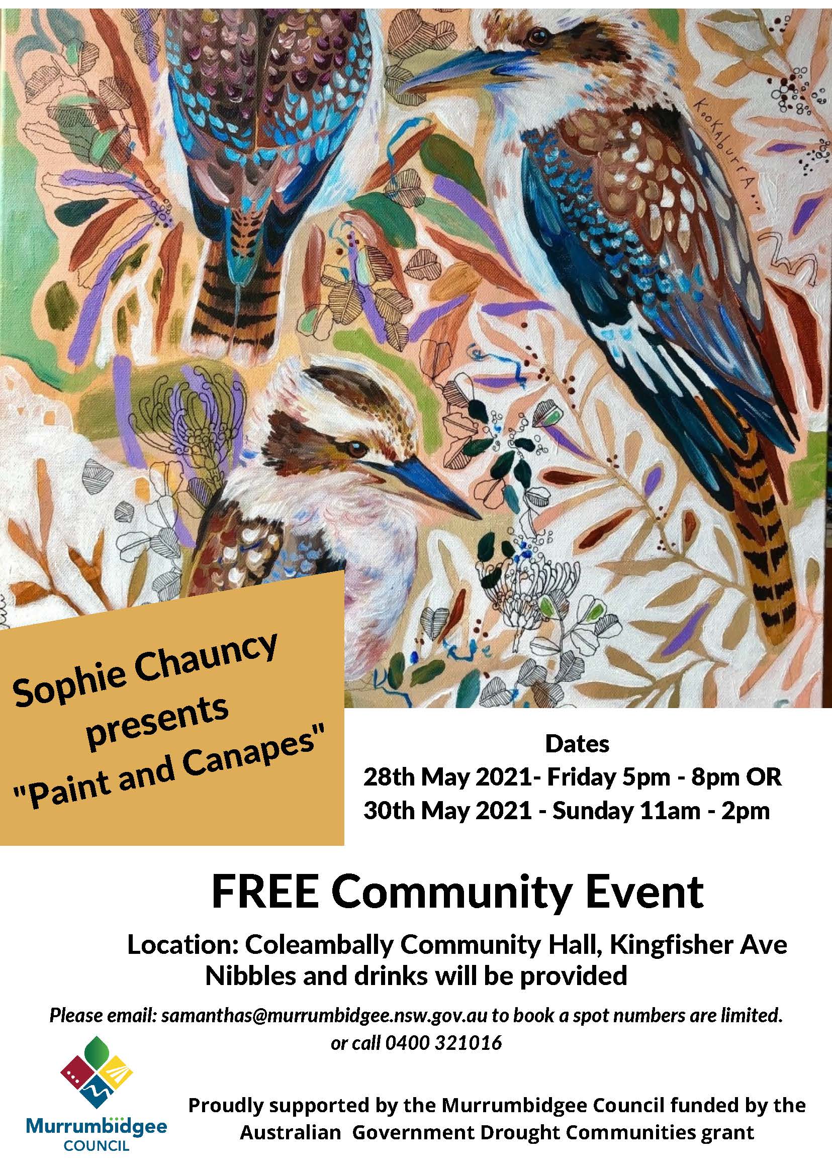 Paint and canapes with Sophie Chancy